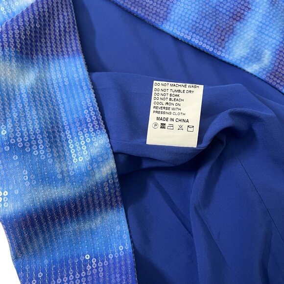 Runaway The Label‎ Malibu Allover Sequin Midi Dress Ocean Blue Size XXL - Picture 10 of 14